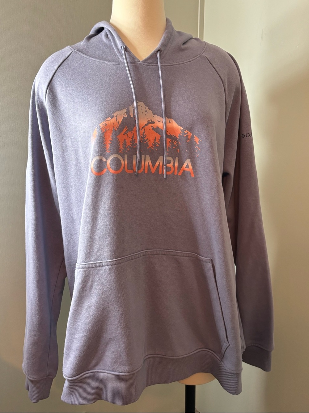 Columbia Men's Hoodie in Lavender with Orange Logo